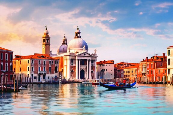 Architecture historique entourée de rayons de soleil