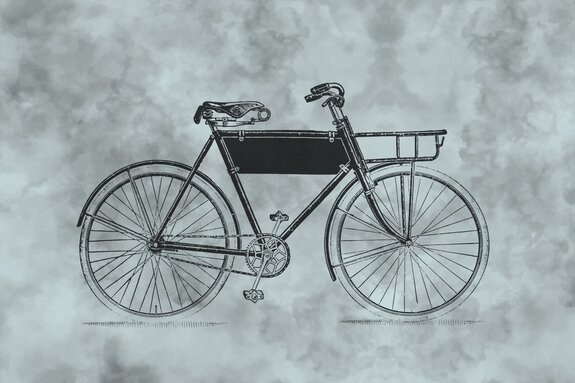 Illustration artistique d'un vieux vélo de style rétro