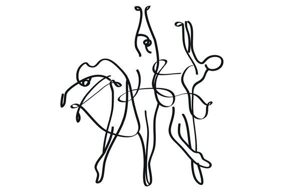 Dessin des lignes de danse des femmes