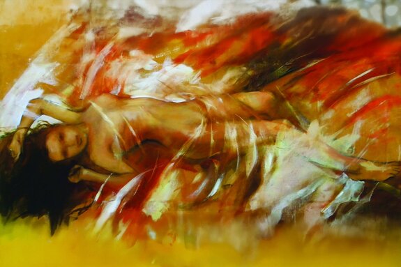 Silhouette délicate peinte d'une femme