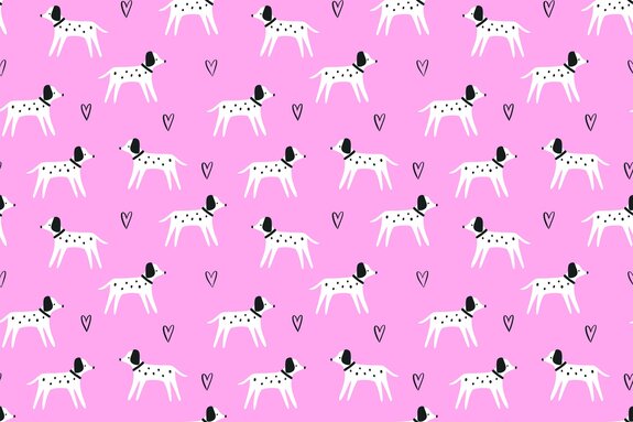 Chiens dalmatien sur fond rose