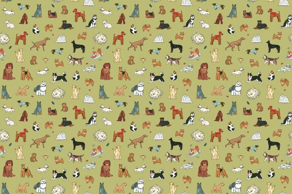 Chiens petits et grands abstraits