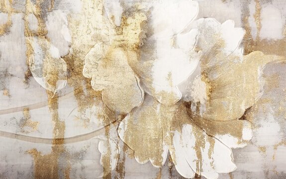 Fleur blanche sur fond en béton style industriel