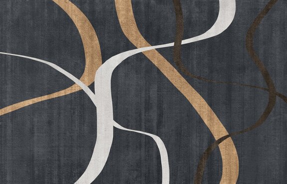 Formes géométriques et lignes sur fond sombre