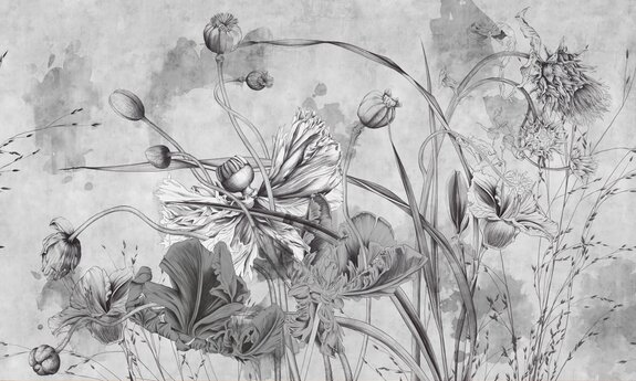 Fleurs sauvages en tons monochromes