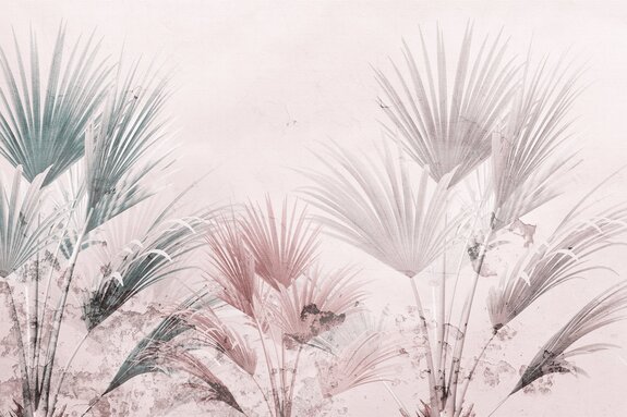 Feuilles de palmiers sur fond clair