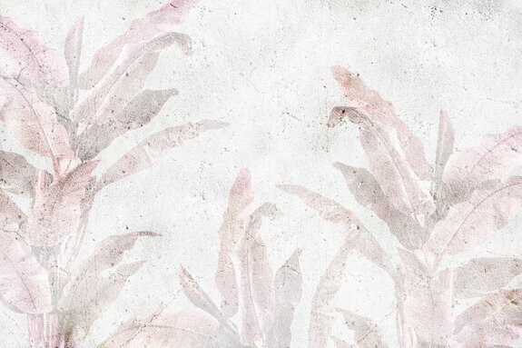 Feuilles de palmier roses sur béton