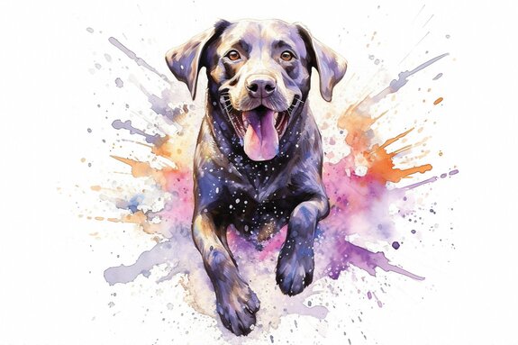 Motif aquarelle portrait de chien en style moderne