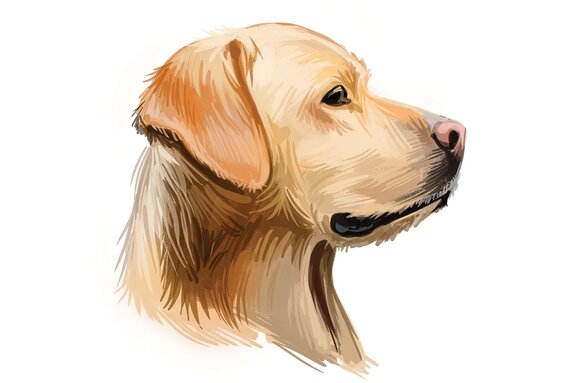 Illustration de chien golden retriever sur fond blanc