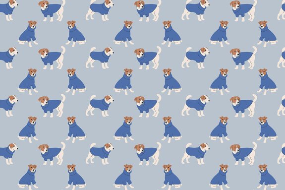 Chiots mignons sur fond bleu motif pour enfants