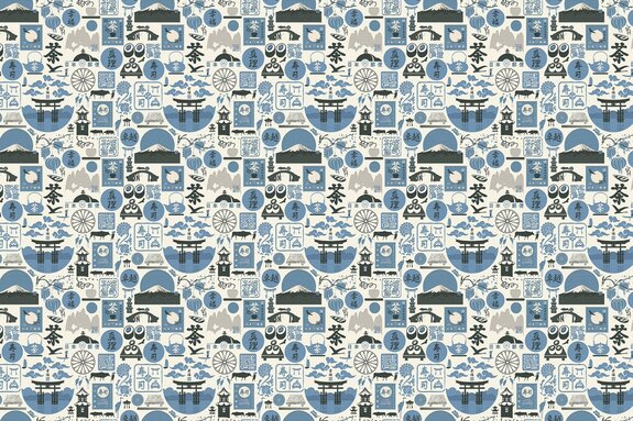 Illustrations asiatiques de la nature et inscriptions