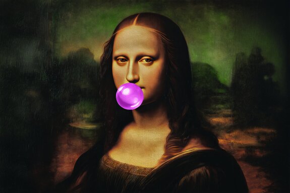 Mona lisa avec chewing-gum