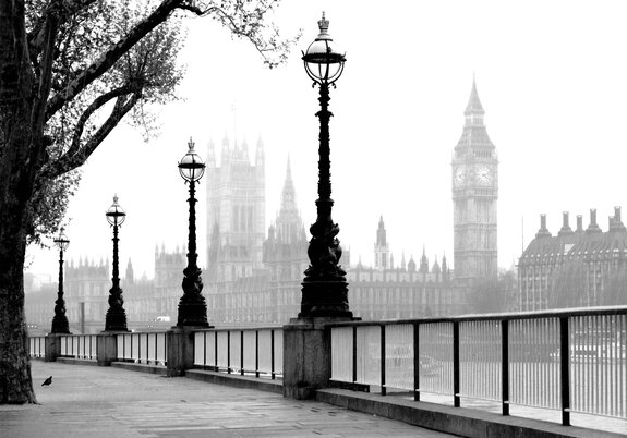 Londres en noir et blanc avec big ben