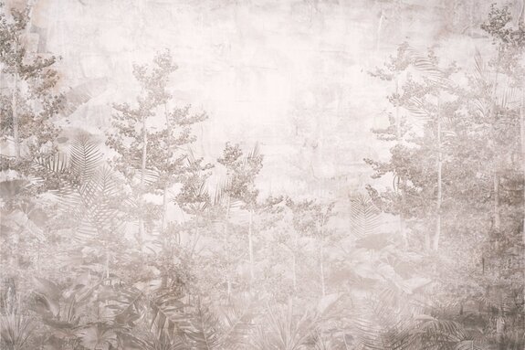 Arbres et feuilles tropicaux en style monochrome