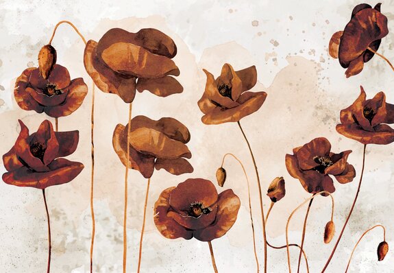 Fleurs de coquelicot artistiques en style aquarelle