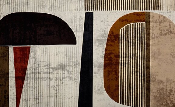 Formes géométriques abstraites sur fond en carton motif moderne