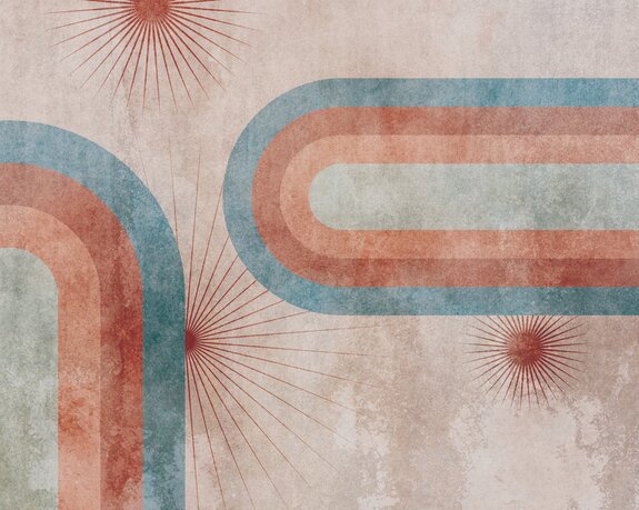 Motif géométrique sur fond en béton