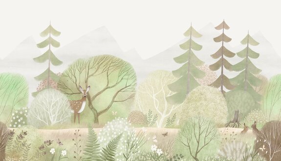 Forêt aquarelle plantes et animaux de la forêt illustration