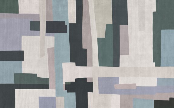 Motif abstrait dans un style moderne formes vertes, bleues et beiges