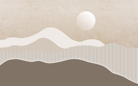 Paysage avec montagnes en style minimaliste