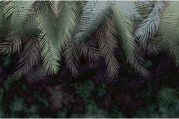 Feuilles de palmier sur fond sombre