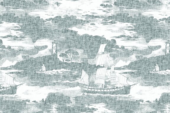 Voiliers avec un phare sur un fond abstrait