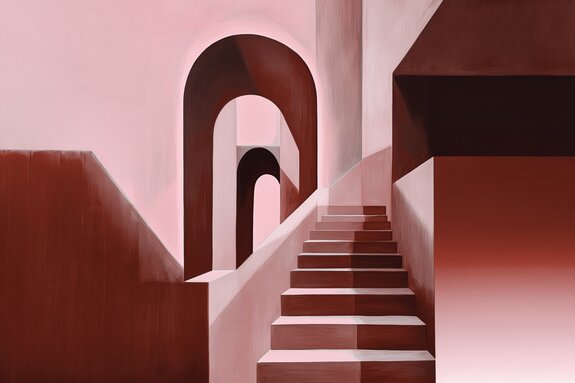 Design d'escalier moderne aux formes distinctes