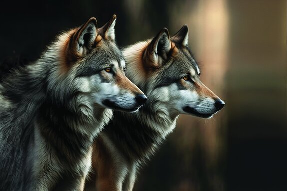 Motif animal avec de gros loups