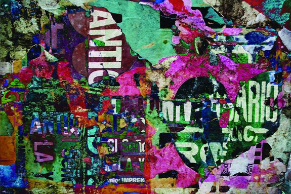 Motif artistique sur un mur de rue