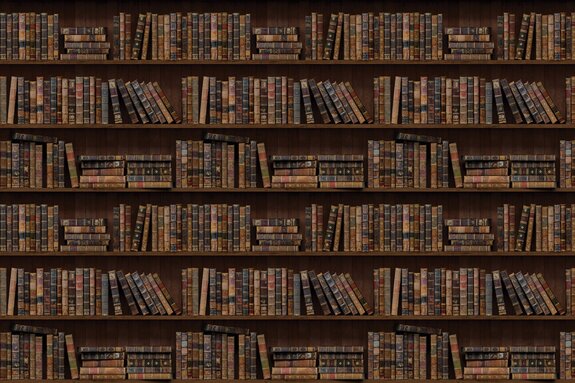 Étagères avec des livres dans la bibliothèque