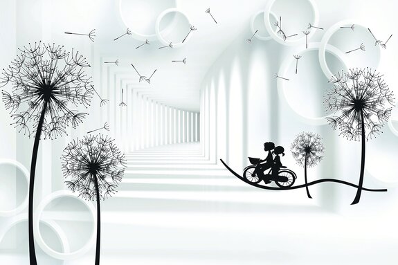 Pissenlits noirs dans l'espace 3d