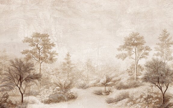 Paysage forestier sur béton