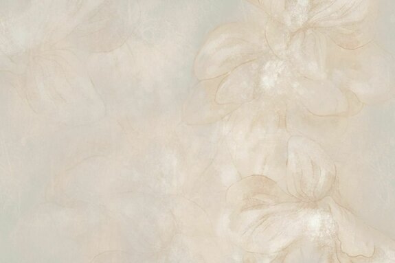 Petali delicati di fiori su una parete beige