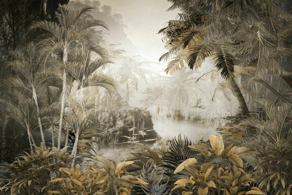 Forêt tropicale avec des palmiers