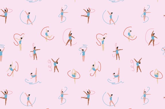 Femmes dansant le ballet avec des rubans