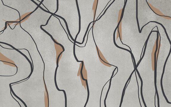 Lignes ondulées noires sur fond gris