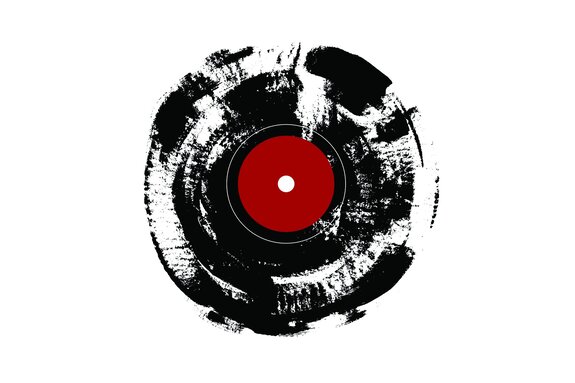 Disque vinyle noir et blanc
