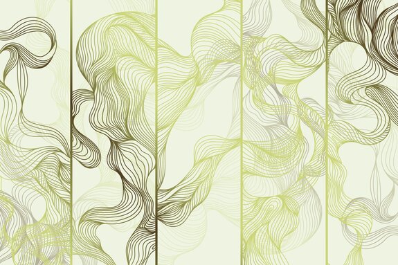 Vagues doré-brun sur fond clair