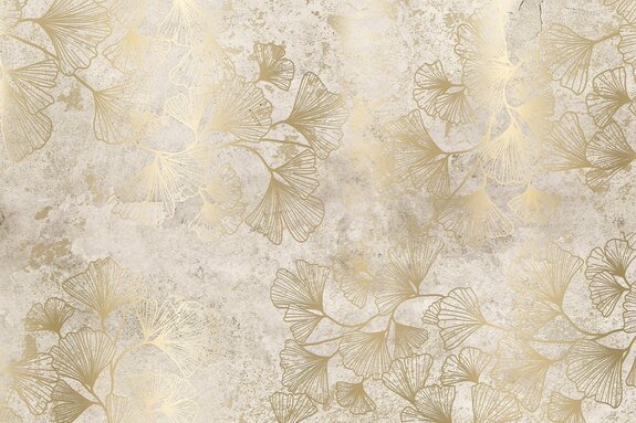 Feuilles de ginkgo avec décoration dorée