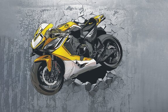 Moto moderne sur béton