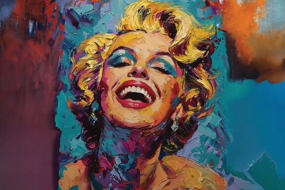 Marilyn monroe souriante en aquarelle