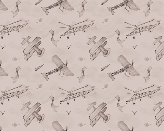 Ciel en aquarelle avec des avions en vol