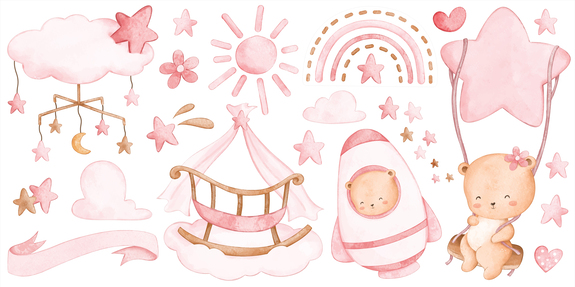 Composition bohème avec des ours et des nuages