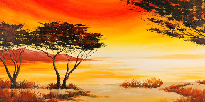 Paysage africain aux couleurs chaudes