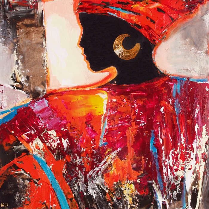 Profil d'une femme aux couleurs expressives