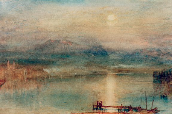 Un lac paisible baigné par la lueur du soleil couchant