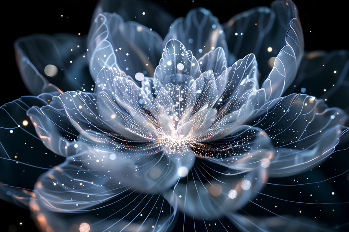 Une fleur délicate et lumineuse aux tons froids