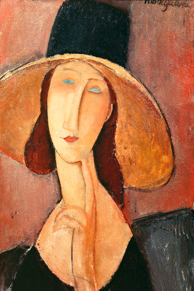 Image artistique de jeanne hébuterne avec un chapeau
