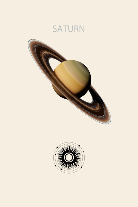 La planète saturne avec un anneau dans le système solaire