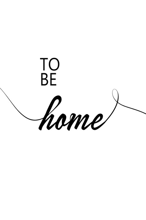 Typographie accompagnée d'une citation sur le fait d'être chez soi